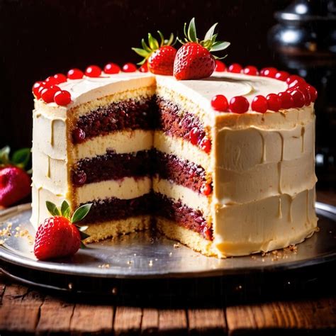 Premium Photo Genoise Cake Traditional Popular Sweet Dessert Cake