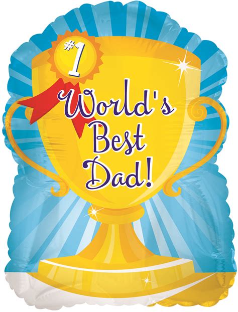 9 Airfill Only Worlds Best Dad Trophy Balloon Bargain Balloons