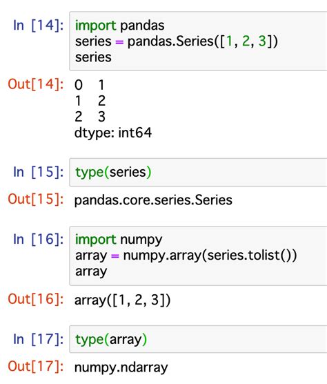 Jupyter Notebook如何将Pandas Series转换为numpy ndarray 码农家园