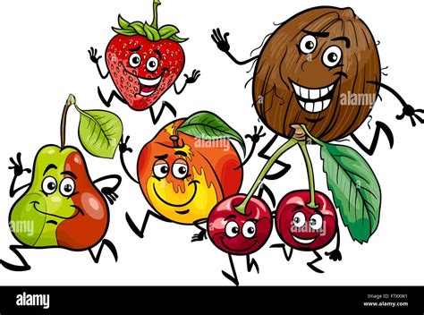 Running Fruits Cartoon Illustration Hi Res Stock Photography And Images