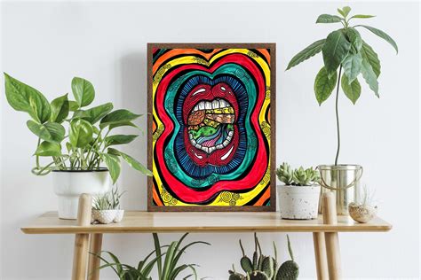 Mouth World Wall Art Trippy Psychadelic Art Etsy