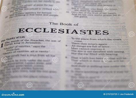 Closeup Of The Book Of Ecclesiastes From Bible Or Torah With Focus On