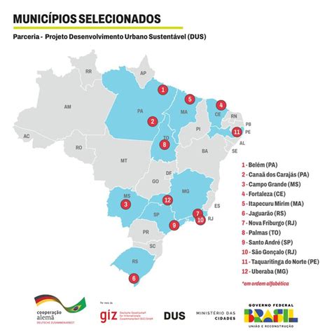 Conheça os municípios selecionados para parceria Projeto DUS da