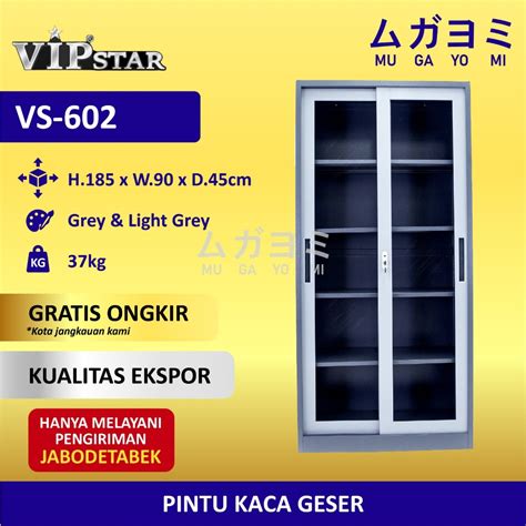 Jual Lemari Arsip Besi Cabinet Pintu Sliding Kaca Vip Star Vs