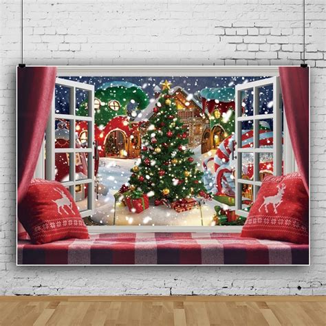 Amazon DASHAN 5x3ft Christmas Backdrop Xmas Tree Window View