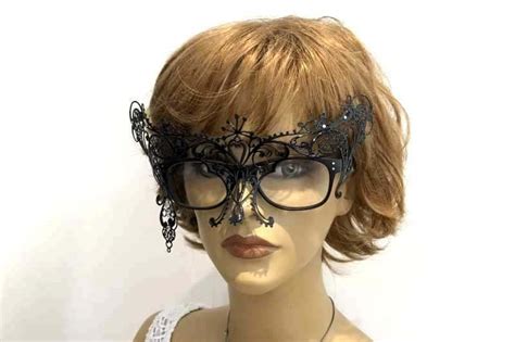 Phantom Glass Strass Luxury Masquerade Masks To Attach To Your Glasses Just Posh Masks