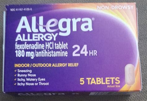 Allegra 24 Hour Indoor And Outdoor Allergy Relief 180 Mg 45 Tablets