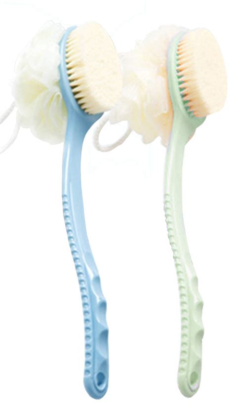 Aarainbow 2 Packs Shower Body Brush With Bristles And Loofah Back