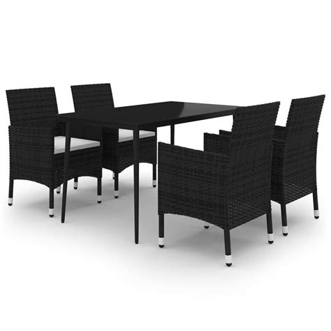 Juego de comedor de jardín de 5 piezas mesa de comedor de 80cm 140cm