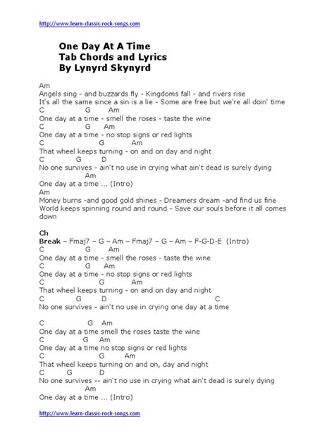 One Day at A Time Tab by Lynyrd Skynyrd | PDF