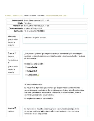 Cuestionario Actividad Formativa M Xico Contempor Neo