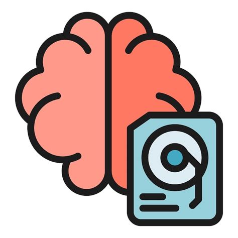 Icono De Unidad Cerebral Vector De Contorno Nube Mental Memoria De