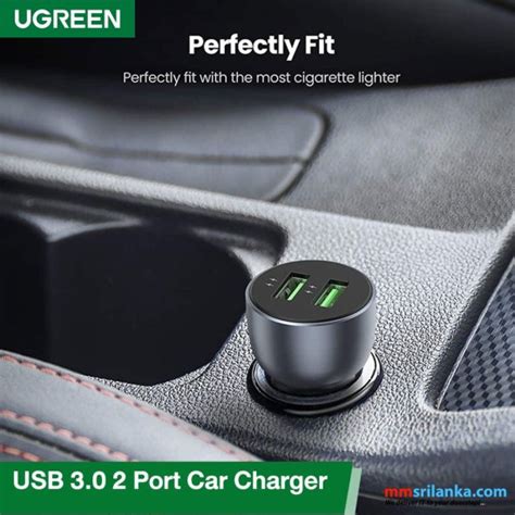 Ugreen 10144 36W USB Fast Car Charger Adapter Insight Computers