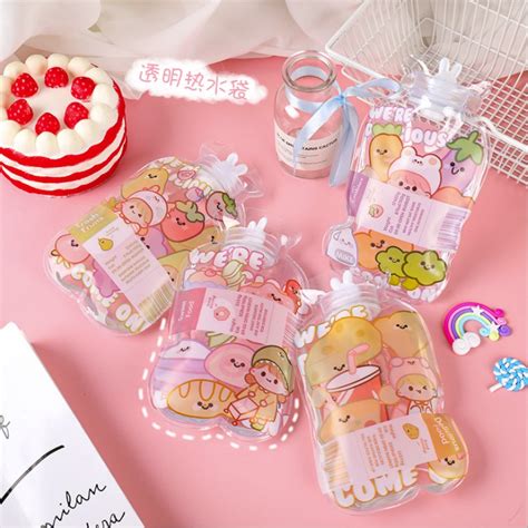 Cute Transparent Hot Water Bottle Warm Belly Treasure Cartoon Hand