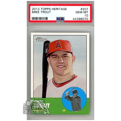 Mike Trout 2012 Topps Heritage Baseball Card 207 PSA 10 GEM MINT