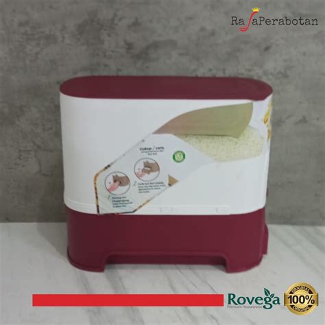 Jual Rovega Dispenser Berat 5 Liter Rice Box Tempat Beras Plastik