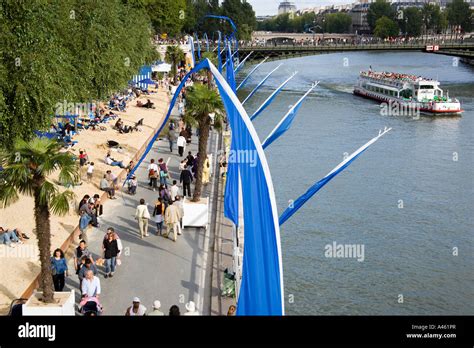 France Ile De France Paris Paris Plage Urban Beach Along Voie Georges