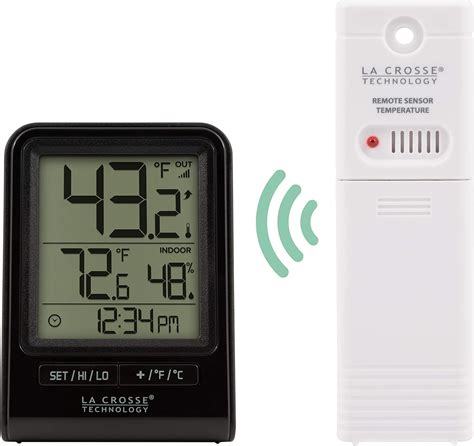 Wireless Digital Indoor/Outdoor Thermometer – Black