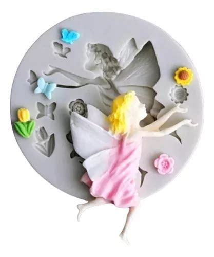 Molde Silicón Fondant Resina Pasta Hada Con Flores MercadoLibre