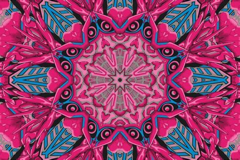 Kaleidoskop Blume Mandala Vektor Illustration Vektor Buntes Mosaik