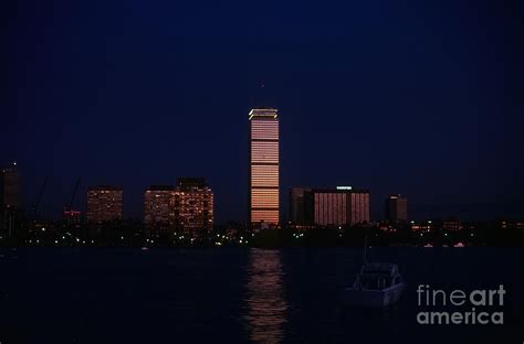 Sunset On Boston Skyline Prudential Tower July 1982 Photograph By