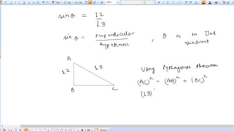 Solved Find The Exact Value Of Cos Given That Sin And Is