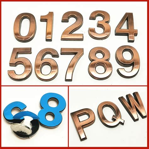 50mm Red Copper Plastic Plaque House Door Number Hotel Door Address