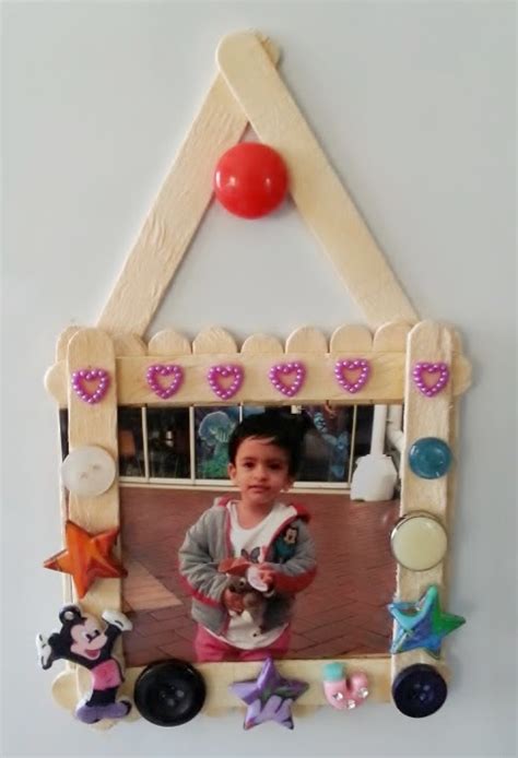 Life's little treasures: Ice cream stick photo frame + yummy tidbits