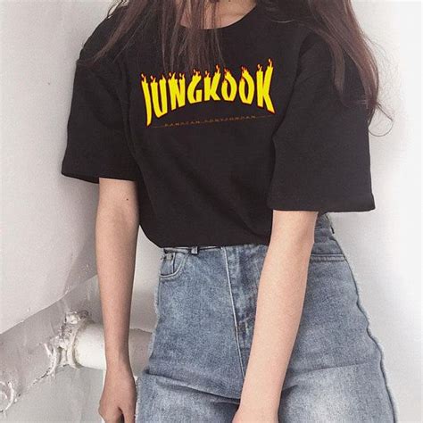 BTS Jungkook Thrasher T Shirt Kpop Merch Bts Shirt Jungkook Bts