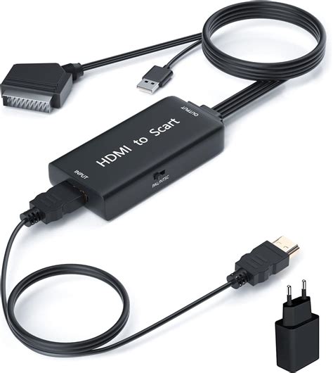 Tihokile Adaptateur Hdmi Vers Peritel Avec Cables Hdmi Et Peritel