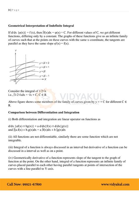 Class Th Math Integrals Formulas Cbse Vidyakul