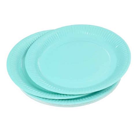 Lot De 20 Assiettes En Carton Vitamine 18cm Menthe