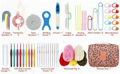 JTWEB 59Pcs Crochet Kits Crochet Hooks Set For Beginners Adults