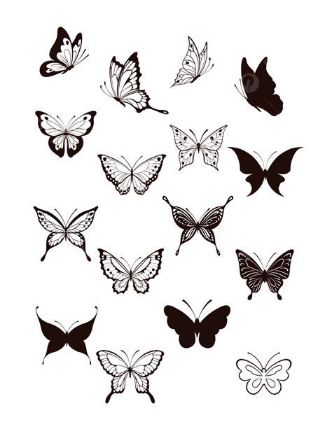 Silhouettes Pictur Silhouette Vector Png Butterfly Pictures Butterfly Vector Material