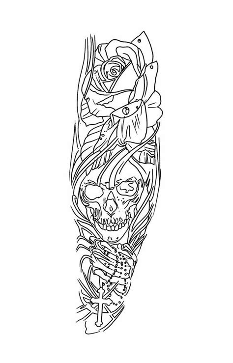 Skull Sleeve Tattoo Stencils