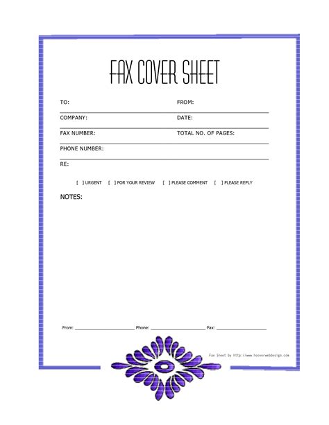 Free Printable Fax Sheets