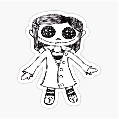 Coraline Doll Sticker For Sale By Kofipatel Redbubble