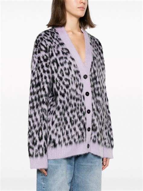 Msgm Cardigan Mit Leoparden Print Farfetch