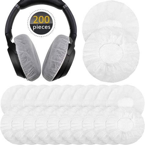 200 Pieces Sanitary Headphone Ear Cover Disposable Non Woven Earpad Covers Headphone