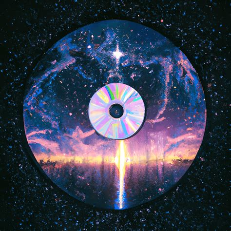 Aya Takano Music Disc Floating In Night Sky · Creative Fabrica