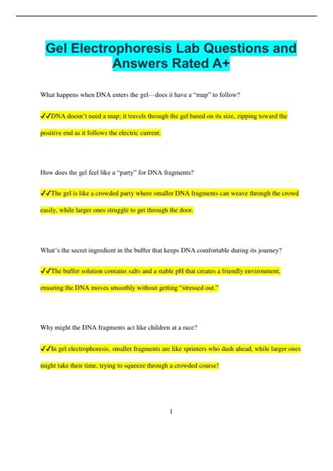 Dna Electrophoresis Lab Answers 11