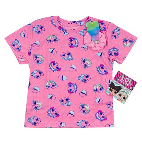 Wholesale Lol Surprise Girls T Shirt W Scrunchie Pink