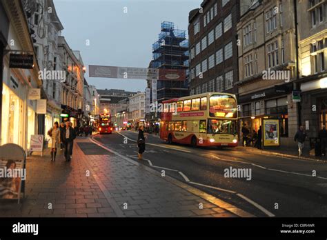 North Street Brighton city centre at night with public transport bus UK Stock Photo - Alamy