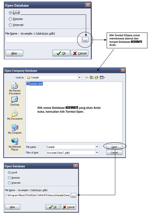 Membuka Database Di Komputer Lokal Pc Lokal Pada Accurate
