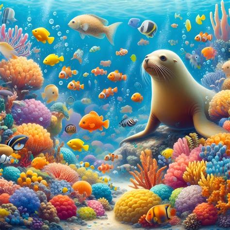 Premium Photo Ai Of An Underwater Scene Teeming With Colorful Coral