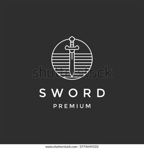 Sword Logo On Black Background Stock Vector (Royalty Free) 1974644102 ...