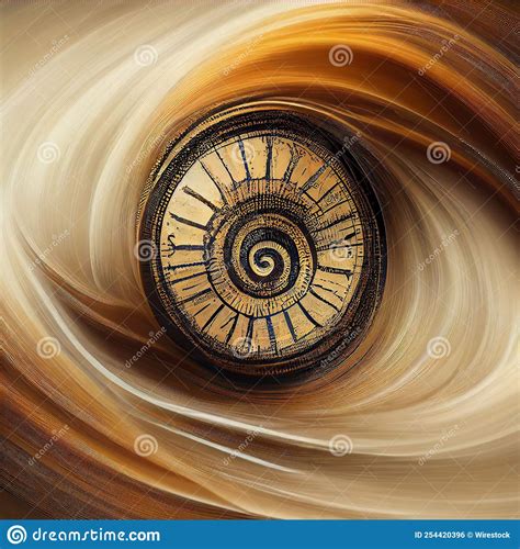 Infinity Time Spiral In Space Antique Old Clock Abstract Fractal