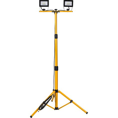 Led Twin Tripod Work Light Ip65 240v 2x20w 2x2000lm