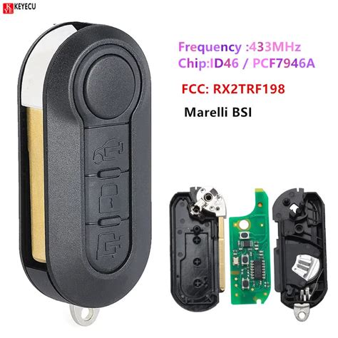 Keyecu Mhz Id Chip Marelli Bsi Fcc Rx Trf Flip Remoto Chave