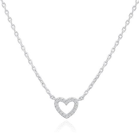 PAVOI 14K Gold Plated Cubic Zirconia Heart Necklace Layered Necklaces